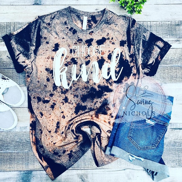 Tops - Be Kind Tie Dye Bleach Dye Tee Size XL